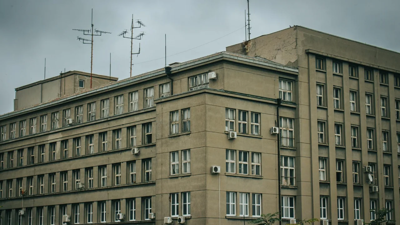 A vintage urban building in Bratislava, showcasing distinctive Eastern European architecture.